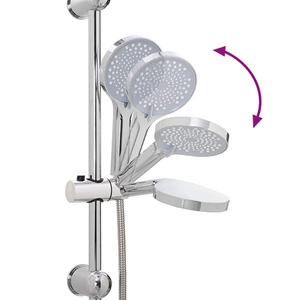 Grote foto vidaxl douche systeem zilver 45 x 20 x 96 cm doe het zelf en verbouw sanitair