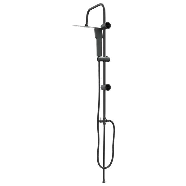 Grote foto vidaxl douche systeem zwart 47 x 20 x 95 cm roestvrij staal doe het zelf en verbouw sanitair