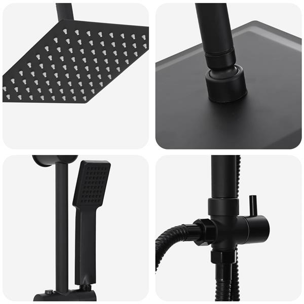 Grote foto vidaxl douche systeem zwart 47 x 20 x 95 cm roestvrij staal doe het zelf en verbouw sanitair