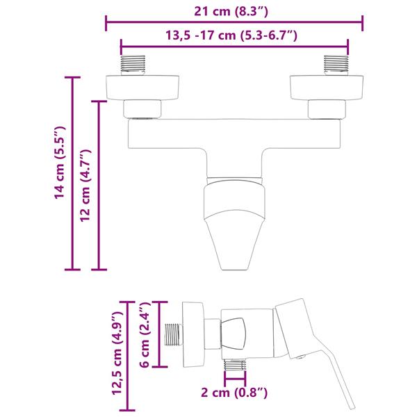 Grote foto vidaxl douchemengkraan chroom g 1 2 inch koper doe het zelf en verbouw sanitair