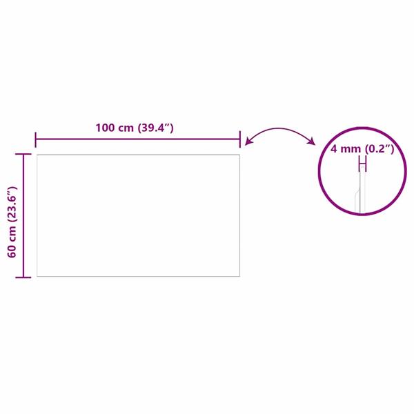 Grote foto vidaxl wandspiegel rechthoekig 100 x 60 cm gehard glas antiek en kunst spiegels