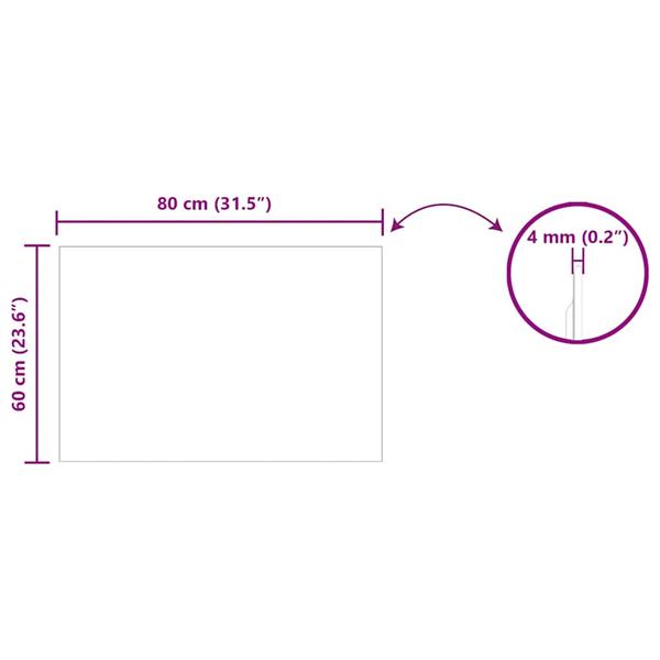Grote foto vidaxl wandspiegel rechthoekig 80 x 60 cm gehard glas antiek en kunst spiegels