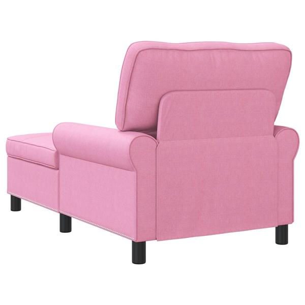 Grote foto vidaxl chaise lounge met kussen roze 91 x 157 x 91 cm stof huis en inrichting bankstellen