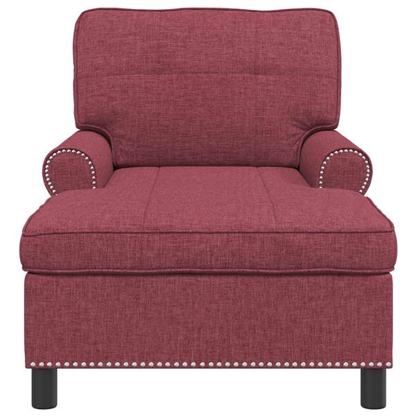 Grote foto vidaxl chaise lounge met kussen wijnrood 91 x 157 x 91 cm stof huis en inrichting bankstellen