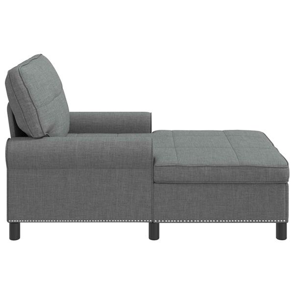 Grote foto vidaxl chaise lounge met kussen donkergrijs 91 x 157 x 91 cm stof huis en inrichting bankstellen