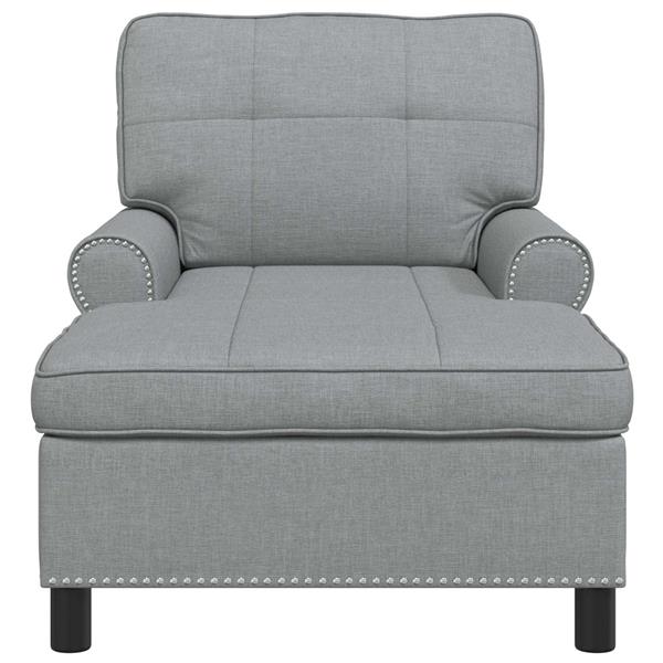 Grote foto vidaxl chaise lounge met kussen lichtgrijs 91 x 157 x 91 cm stof huis en inrichting bankstellen