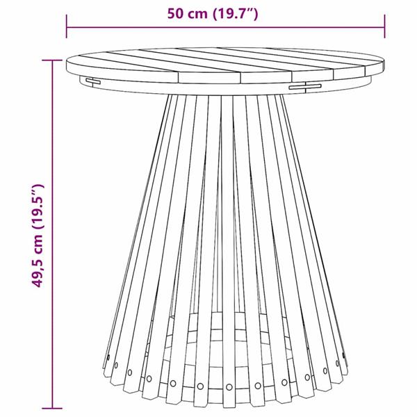 Grote foto vidaxl bijzettafel bruin 50 x 50 x 49 5 cm massief teakhout tuin en terras tuinmeubelen