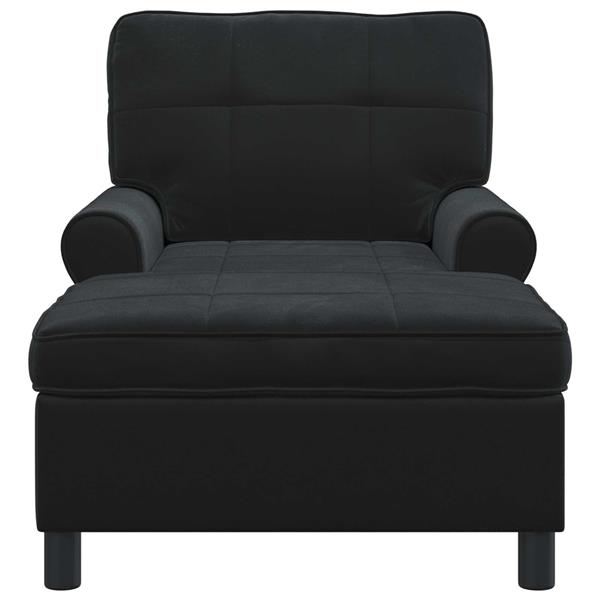 Grote foto vidaxl chaise lounge met kussen zwart 91 x 157 x 91 cm fluweel huis en inrichting bankstellen