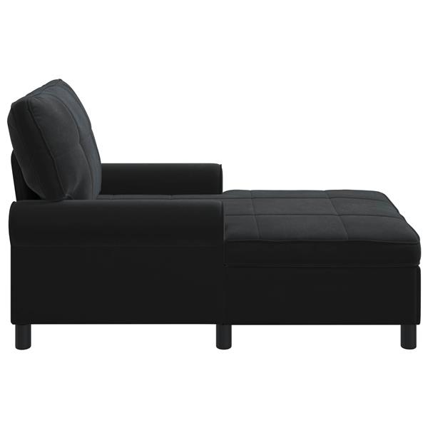 Grote foto vidaxl chaise lounge met kussen zwart 91 x 157 x 91 cm fluweel huis en inrichting bankstellen