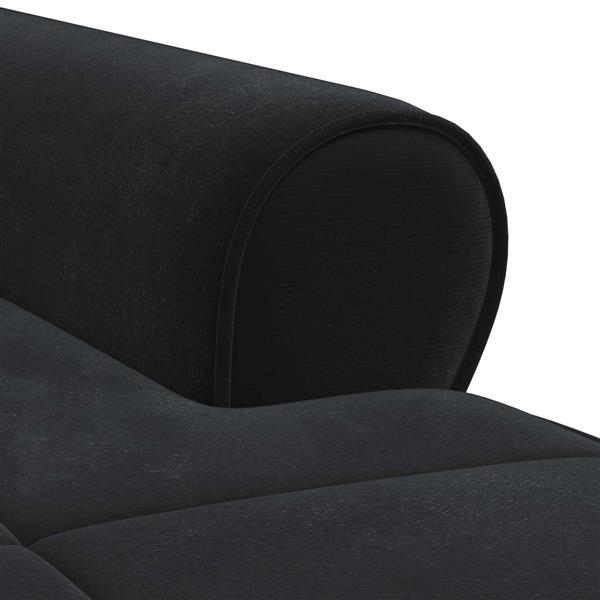 Grote foto vidaxl chaise lounge met kussen zwart 91 x 157 x 91 cm fluweel huis en inrichting bankstellen