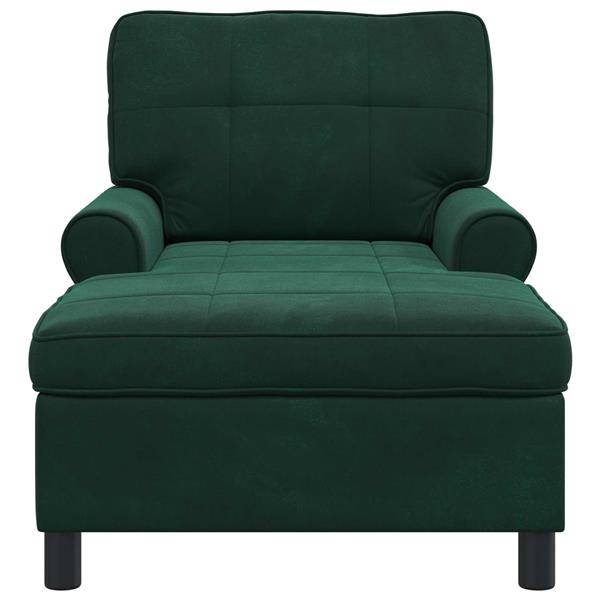 Grote foto vidaxl chaise lounge met kussen donkergroen 91 x 157 x 91 cm fluweel huis en inrichting bankstellen