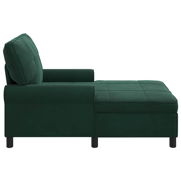 Grote foto vidaxl chaise lounge met kussen donkergroen 91 x 157 x 91 cm fluweel huis en inrichting bankstellen
