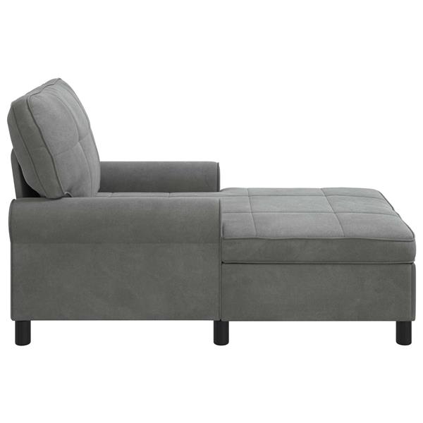 Grote foto vidaxl chaise lounge met kussen donkergrijs 91 x 157 x 91 cm fluweel huis en inrichting bankstellen