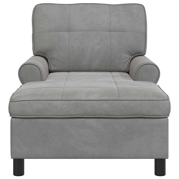 Grote foto vidaxl chaise lounge met kussen lichtgrijs 91 x 157 x 91 cm fluweel huis en inrichting bankstellen