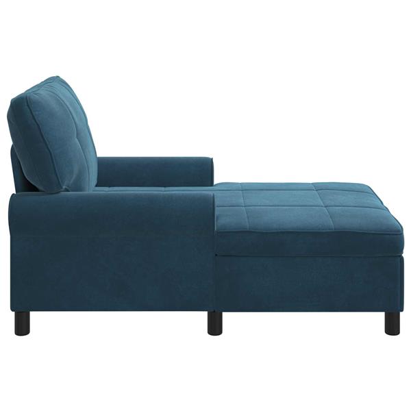 Grote foto vidaxl chaise lounge met kussen blauw 91 x 157 x 91 cm fluweel huis en inrichting bankstellen
