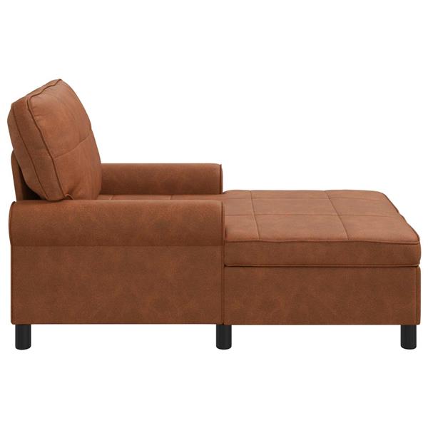 Grote foto vidaxl chaise lounge met kussen bruin 91 x 157 x 91 cm antiek pu huis en inrichting bankstellen