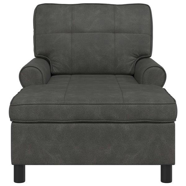 Grote foto vidaxl chaise lounge met kussen zwart 91 x 157 x 91 cm antiek pu huis en inrichting bankstellen