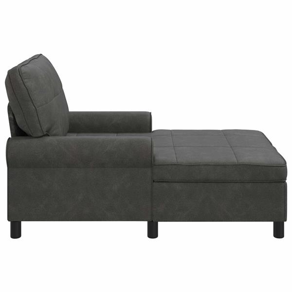 Grote foto vidaxl chaise lounge met kussen zwart 91 x 157 x 91 cm antiek pu huis en inrichting bankstellen