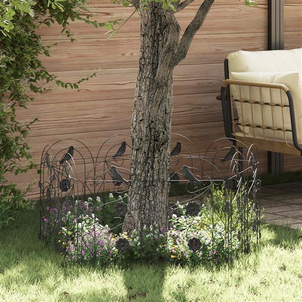 Grote foto vidaxl tuinhek latwerk zwart 308 5 x 54 5 x 0 3 cm tuin en terras tuindecoratie