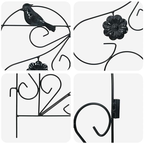 Grote foto vidaxl tuinhek latwerk zwart 308 5 x 54 5 x 0 3 cm tuin en terras tuindecoratie