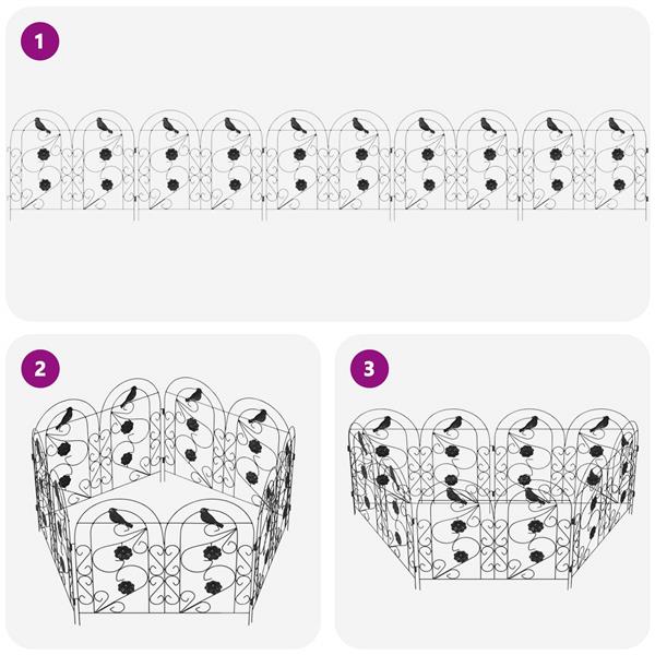 Grote foto vidaxl tuinhek latwerk zwart 308 5 x 54 5 x 0 3 cm tuin en terras tuindecoratie