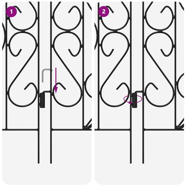 Grote foto vidaxl tuinhek latwerk zwart 308 5 x 54 5 x 0 3 cm tuin en terras tuindecoratie