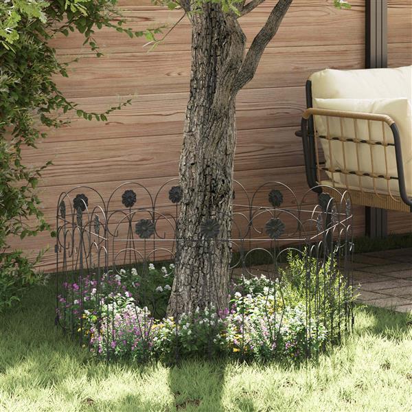 Grote foto vidaxl tuinhek latwerk zwart 305 5 x 55 5 x 0 3 cm tuin en terras tuindecoratie