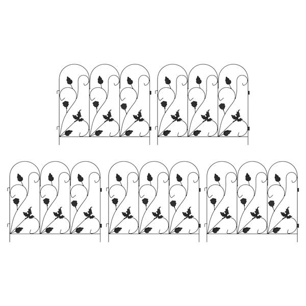 Grote foto vidaxl tuinhek latwerk zwart 307 x 54 5 x 0 3 cm tuin en terras tuindecoratie