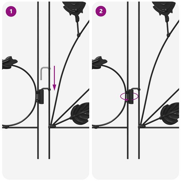 Grote foto vidaxl tuinhek latwerk zwart 307 x 54 5 x 0 3 cm tuin en terras tuindecoratie