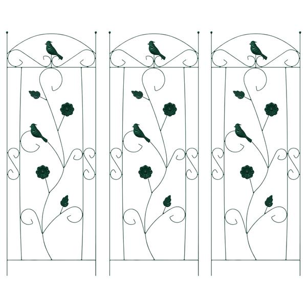 Grote foto vidaxl tuinhek 3 pcs groen 112 x 40 cm staal tuin en terras overige tuin en terras