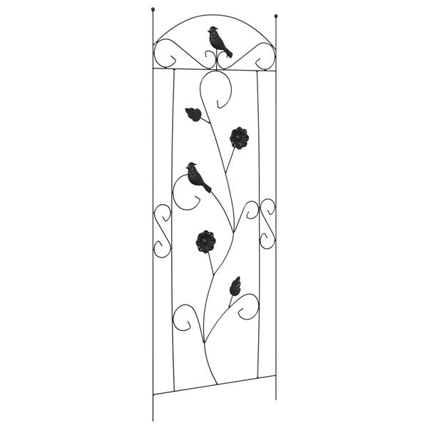 Grote foto vidaxl tuinhek 3 pcs zwart 112 x 40 cm staal tuin en terras overige tuin en terras