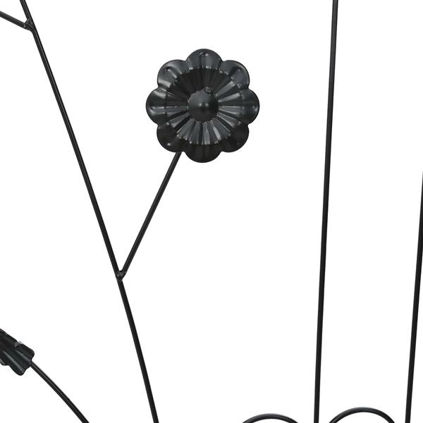 Grote foto vidaxl tuinhek 3 pcs zwart 112 x 40 cm staal tuin en terras overige tuin en terras