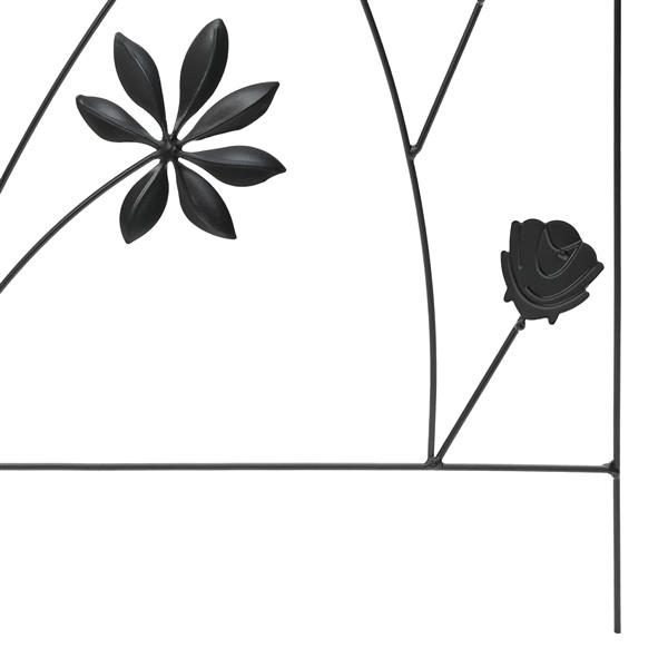 Grote foto vidaxl tuinhek 3 stuks zwart 112 x 40 cm staal tuin en terras overige tuin en terras