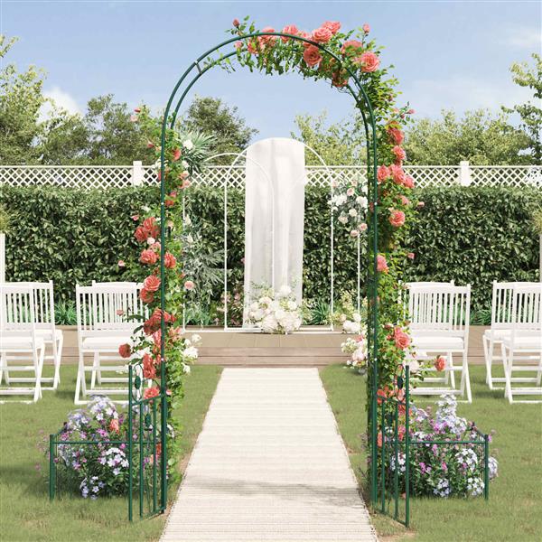 Grote foto vidaxl tuin boog met slot groen 203 x 50 x 218 cm tuin en terras overige tuin en terras