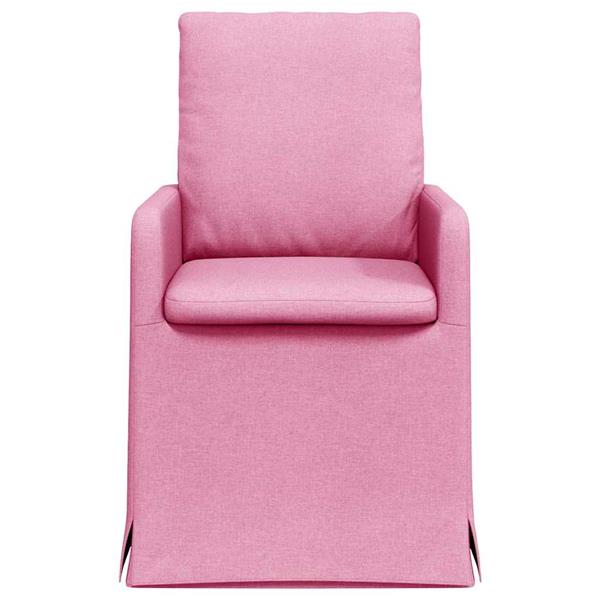 Grote foto vidaxl eettafelstoelen 2 pcs roze 57 x 67 x 98 cm stof huis en inrichting stoelen