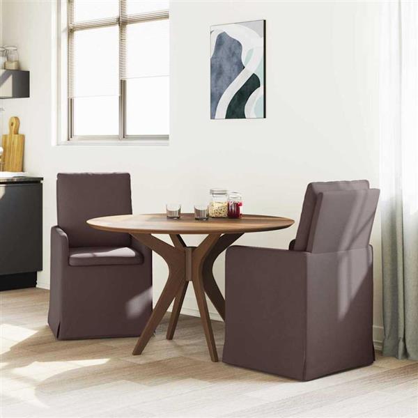 Grote foto vidaxl eettafelstoelen 2 pcs donkerbruin 57 x 67 x 98 cm stof huis en inrichting stoelen