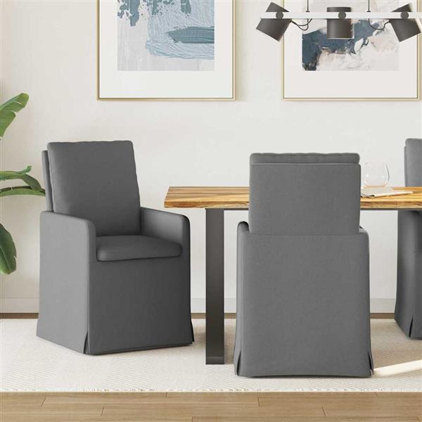 Grote foto vidaxl eettafelstoelen 2 pcs donkergrijs 57 x 67 x 98 cm stof huis en inrichting stoelen