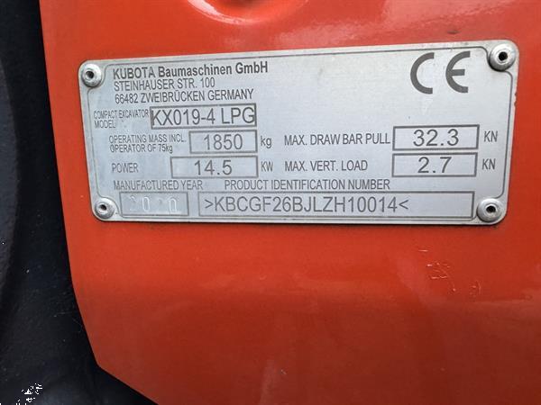 Grote foto kubota kx019 4 minigraver graafmachine rups 1 bak 2020 lpg 45uur zeer net doe het zelf en verbouw kranen en graafmachines