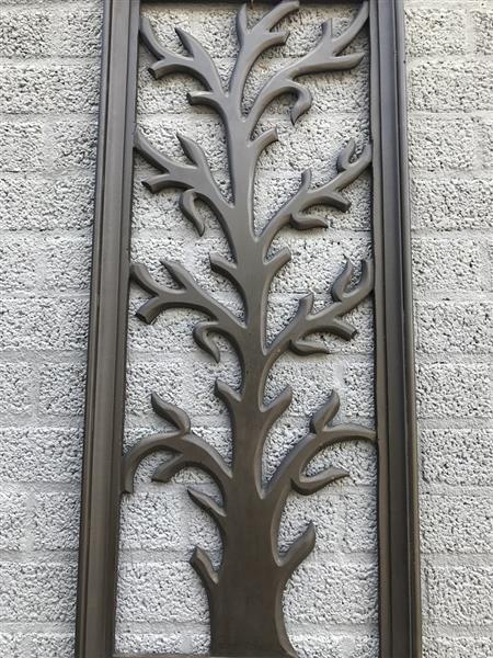 Grote foto prachtig wandornament koloniaal hout gesneden boom m bruin zwart zeer fraai. huis en inrichting woningdecoratie