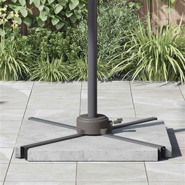 Grote foto vidaxl parasolvoet zilver 23 x 14 x 6 cm tuin en terras overige tuin en terras