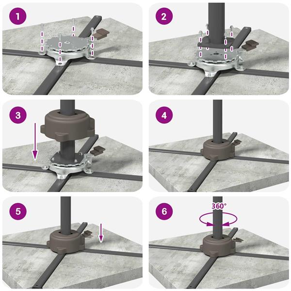Grote foto vidaxl parasolvoet zilver 23 x 14 x 6 cm tuin en terras overige tuin en terras
