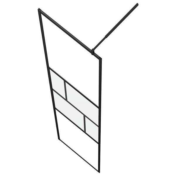 Grote foto vidaxl inloop douche wand zwart 80 x 195 x 0.5 cm glas en aluminium huis en inrichting complete badkamers