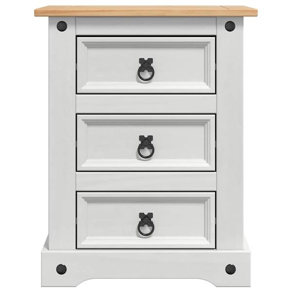 Grote foto vidaxl nachtkastje met lade wit 53 x 39 x 66 cm massief grenenhout huis en inrichting complete slaapkamers