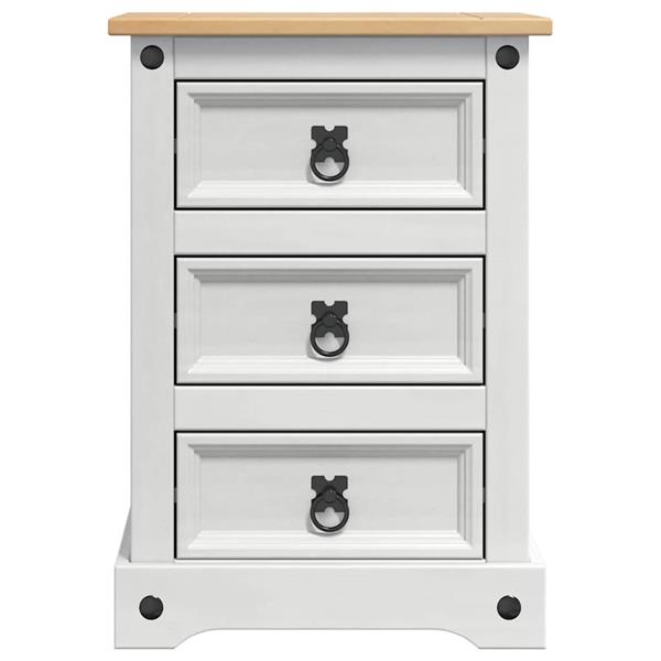 Grote foto vidaxl nachtkastje met lade wit 45 x 35 x 64 cm massief grenenhout huis en inrichting complete slaapkamers