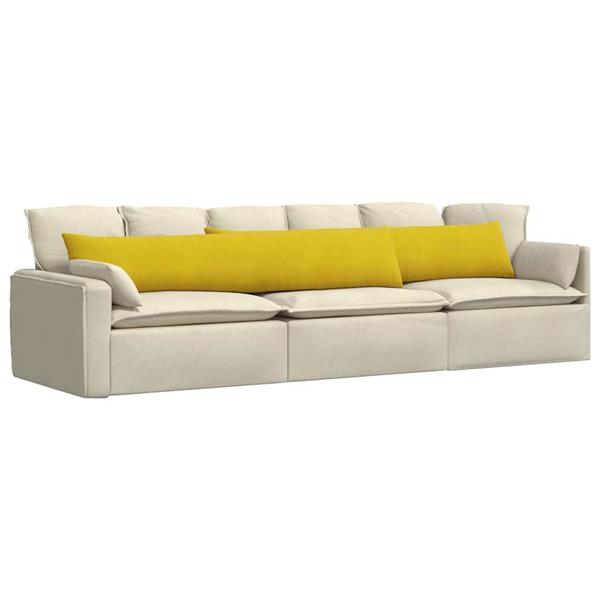Grote foto vidaxl sofa kussens 2 stuks geel 200 x 40 cm cordstof huis en inrichting woningdecoratie