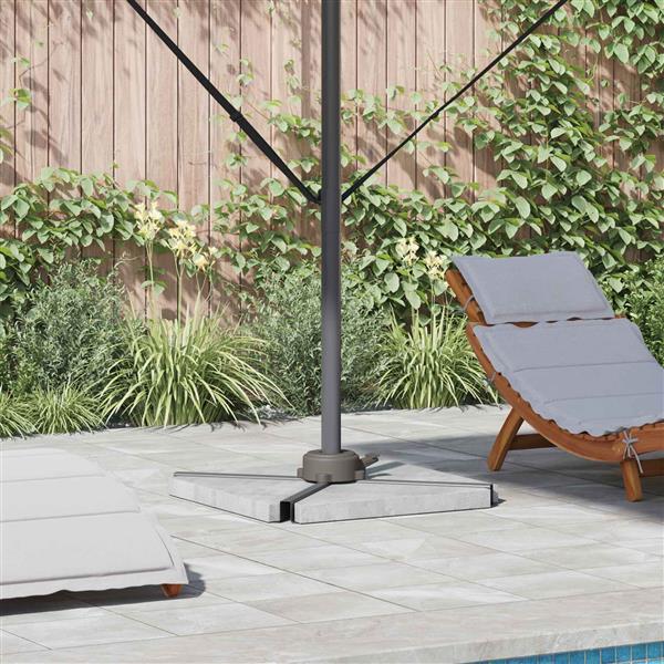 Grote foto vidaxl parasolvoet zilver 23 x 14 x 6 cm tuin en terras overige tuin en terras