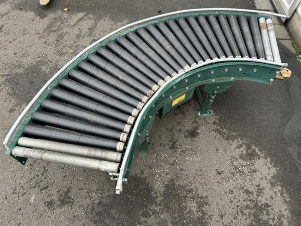 Grote foto douw rollenbaan aangedreven bocht 90 agrarisch transportbanden