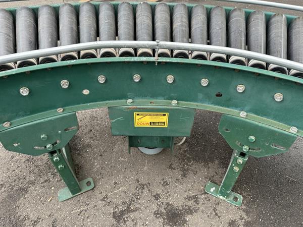 Grote foto douw rollenbaan aangedreven bocht 90 agrarisch transportbanden