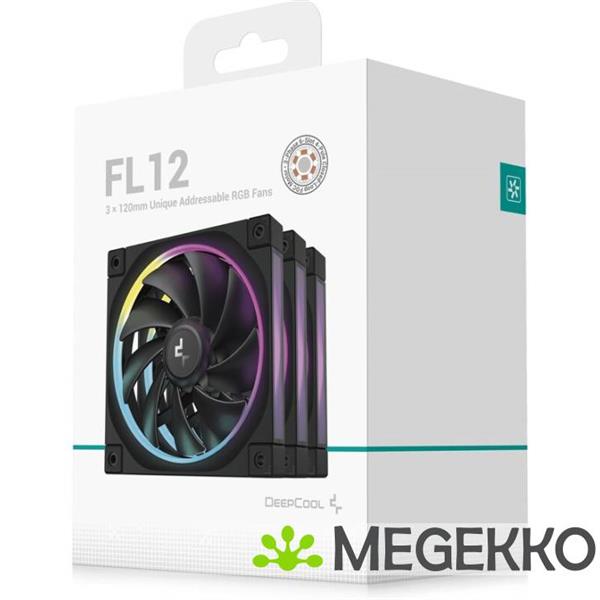 Grote foto deepcool fl12 3 in 1 computer behuizing ventilator 12 cm zwart 3 stuk s computers en software overige computers en software