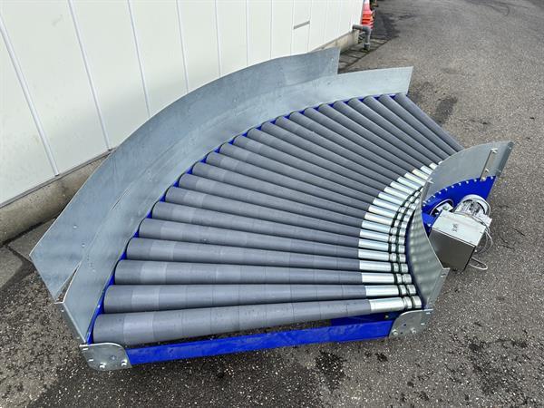 Grote foto budde aangedreven rollenbaanbocht 90 agrarisch transportbanden